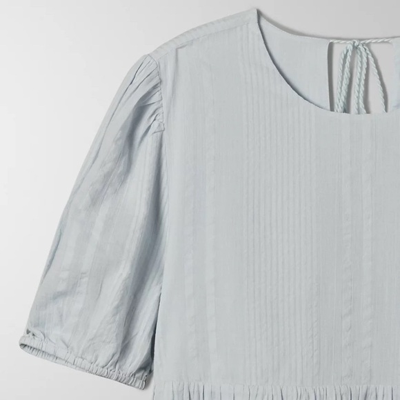 Aritzia Sunday Best pale sky blue Zane short puff sleeve babydoll dress - Medium - Picture 3 of 4
